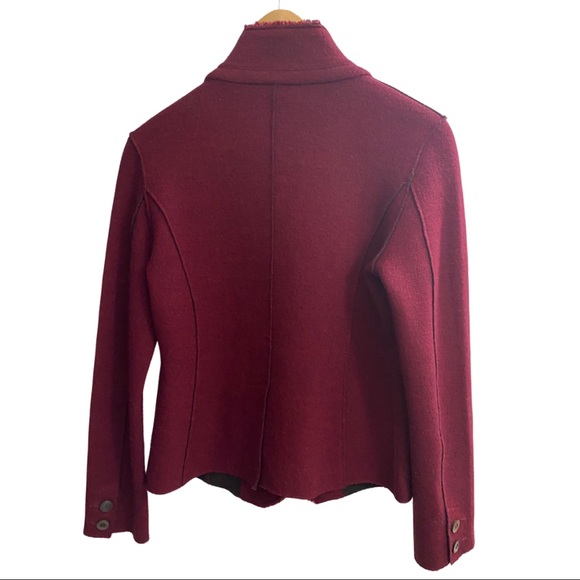 Eileen Fisher Merino Wool Red Jacket Blazer Woman’s XS - Picture 3 of 7